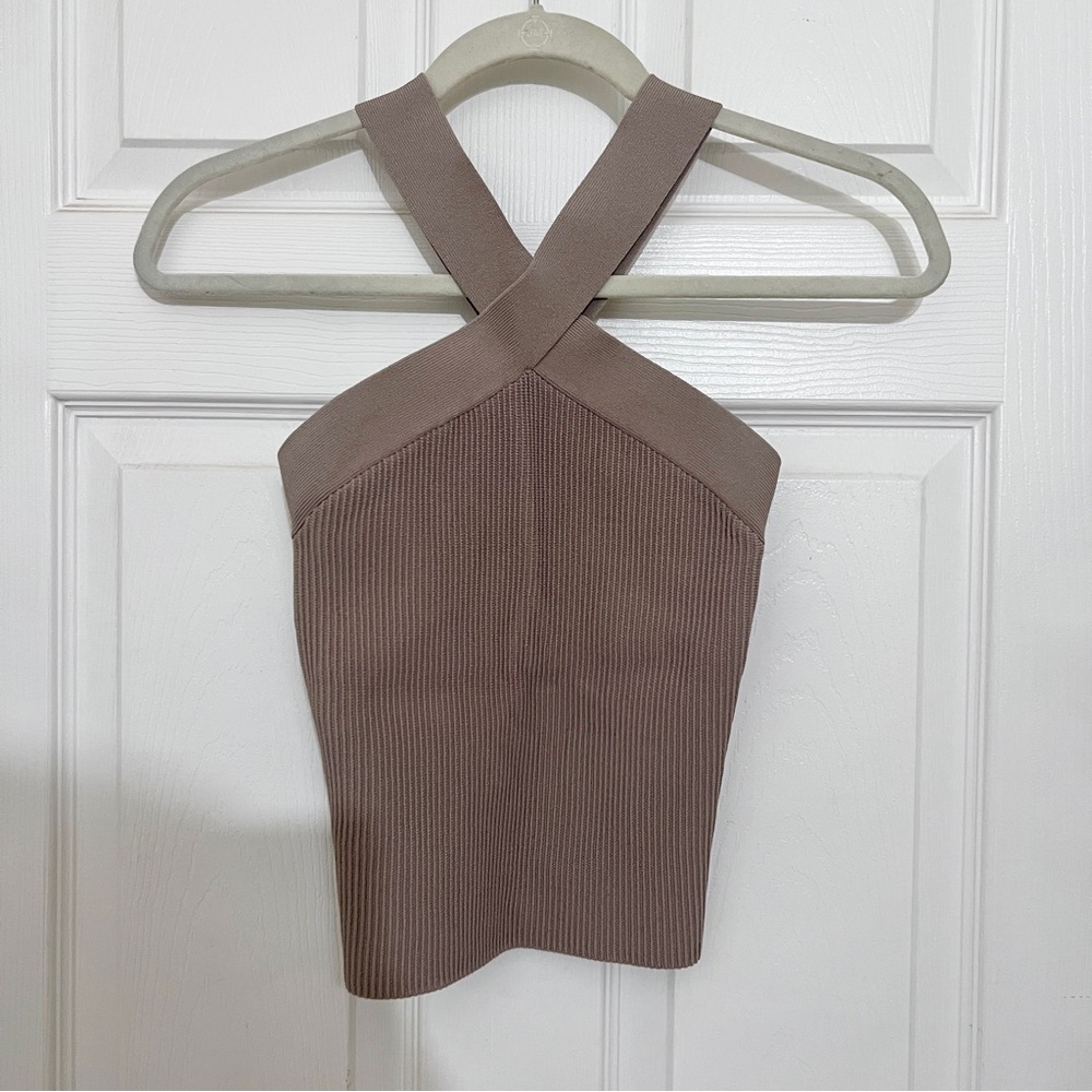 Aritzia Babaton Sculpt Knit Criss Cross Tank